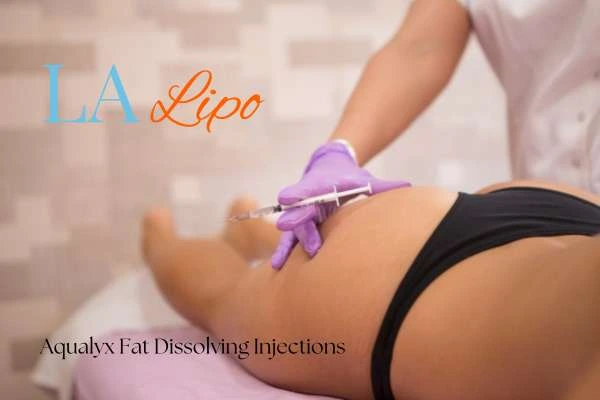 Woman having fat dissolving injections Milngavie on thighs